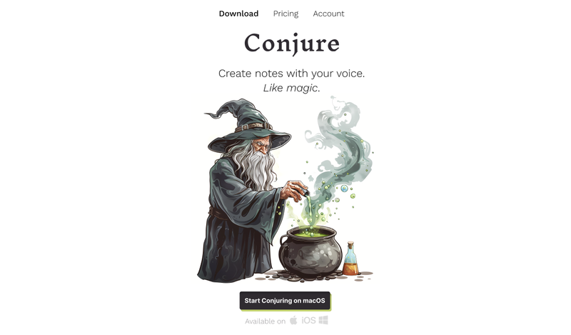 Conjure Page design