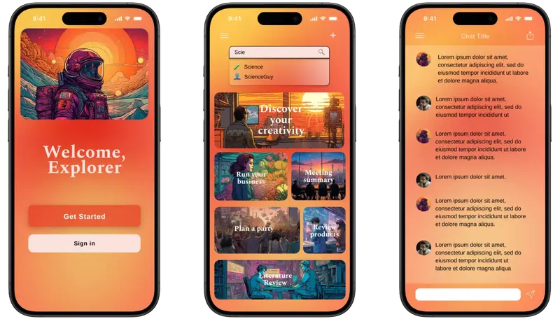 Smth Explore App screens